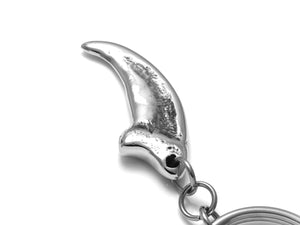 Komodo Claw Keychain, Lizard Talon Reptile Keyring in Pewter