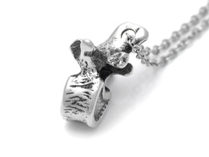 Lumbar Vertebra Necklace, Anatomy Jewelry in Pewter