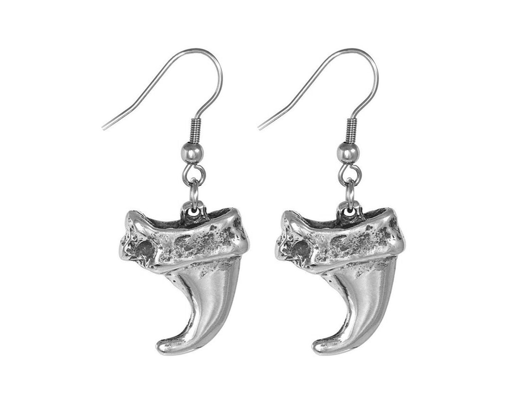 Lynx Claw Earrings, Animal Jewelry in Pewter