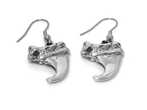 Lynx Claw Earrings, Animal Jewelry in Pewter