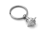 White Blood Cell Keychain, Biology Keyring in Pewter