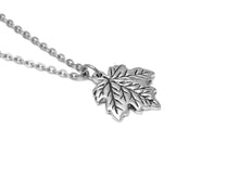 Maple Tree Leaf Necklace, Nature Jewelry in Pewter