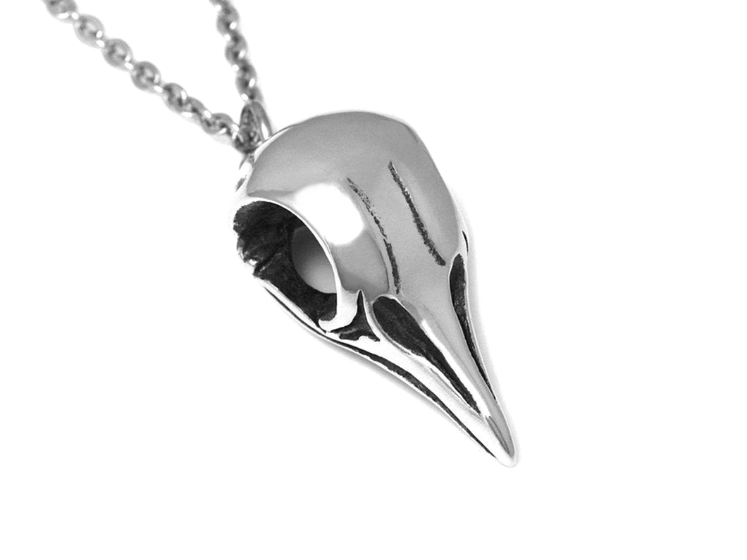 Mourning Dove Skull Necklace, Bird Jewelry in Pewter