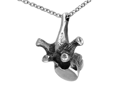 Thoracic Vertebra Necklace, Anatomy Jewelry in Pewter