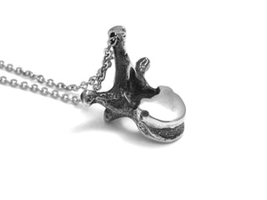 Thoracic Vertebra Necklace, Anatomy Jewelry in Pewter