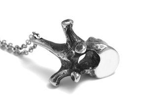 Thoracic Vertebra Necklace, Anatomy Jewelry in Pewter