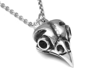 Owl Skull Necklace, Nocturnal Bird Jewelry in Pewter