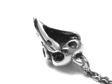 Owl Skull Necklace, Nocturnal Bird Jewelry in Pewter