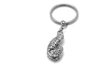 Pancreas Keychain, Anatomical Keyring in Pewter