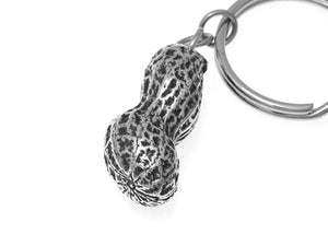 Peanut Keychain, Nature Keyring in Pewter