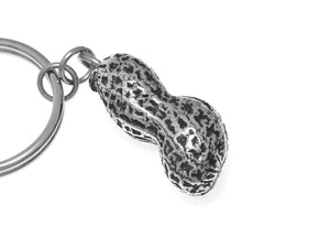 Peanut Keychain, Nature Keyring in Pewter