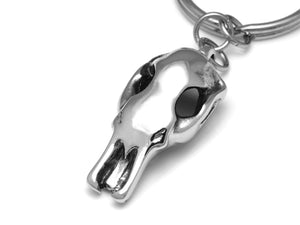 Platypus Skull Keychain, Animal Skeleton Keyring in Pewter