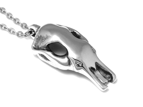 Platypus Skull Necklace, Animal Bone Jewelry in Pewter