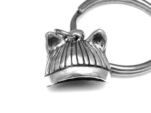 Pussyhat Keychain, Feminist Keyring in Pewter