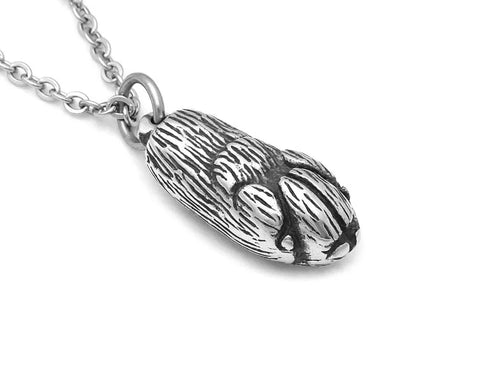 Rabbit Paw Necklace, Bunny Jewelry in Pewter
