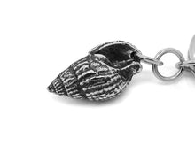 Sea Shell Keychain, Nature Keyring in Pewter