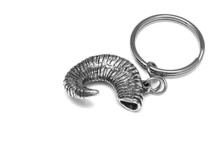 Bighorn Sheep Keychain, Ram Keyring in Pewter