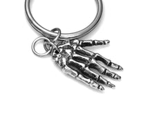 Skeleton Hand Keychain, Anatomy Keyring in Pewter