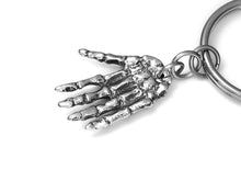 Skeleton Hand Keychain, Anatomy Keyring in Pewter