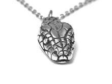 Snake Head Necklace, Anaconda Reptile  Jewelry in Polished Pewter