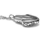 Snake Head Necklace, Anaconda Reptile  Jewelry in Polished Pewter