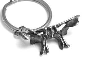 Sphenoid Bone Keychain, Human Skeleton Keyring in Pewter
