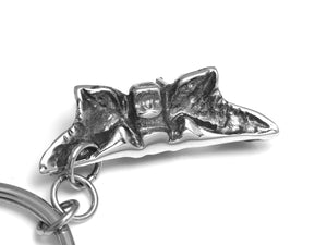 Sphenoid Bone Keychain, Human Skeleton Keyring in Pewter