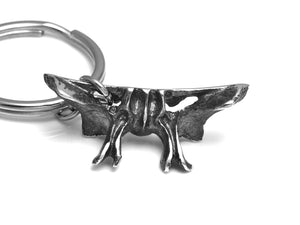 Sphenoid Bone Keychain, Human Skeleton Keyring in Pewter
