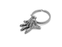 Human Hand Keychain, Anatomical Keyring in Pewter