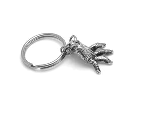 Human Hand Keychain, Anatomical Keyring in Pewter