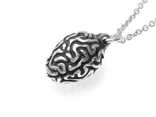 Small Brain Necklace, Anatomical Jewelry in Sterling Silver