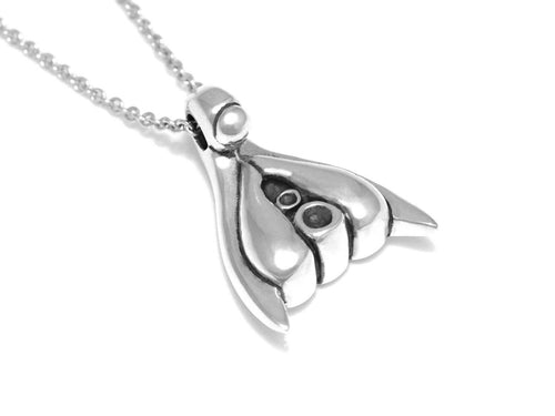 Clitoris Necklace, Female Anatomy Jewelry in Sterling Silver