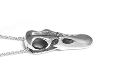 Duck Skull Necklace, Metal Animal Mallard Cranium Jewelry in Sterling Silver