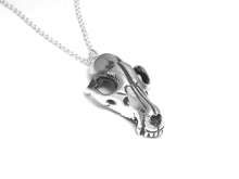 Fox Skull Necklace in Sterling Silver, Handmade Animal Skull Pendant Jewelry