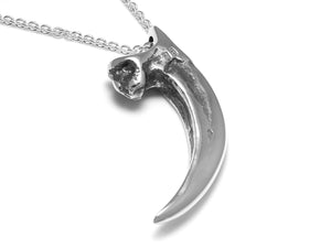 Harpy Eagle Talon Necklace, Bird Claw Jewelry in Sterling Silver