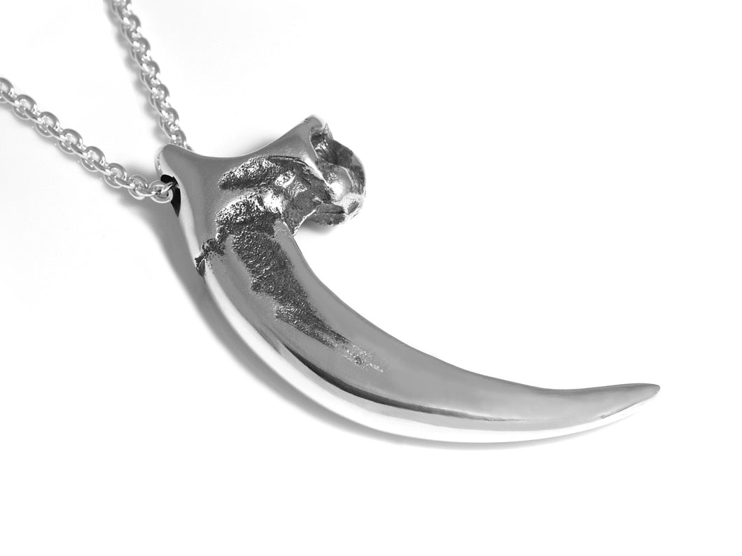 Harpy Eagle Talon Necklace, Bird Claw Jewelry in Sterling Silver