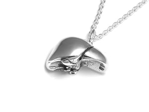 Sterling Silver Anatomical Liver Necklace, Organ Anatomy Jewelry