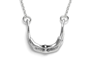 Hyoid Necklace, Anatomical Jewelry in Sterling Silver
