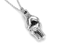 Anatomical Knee Charm Necklace, Anatomy Jewelry in Sterling Silver