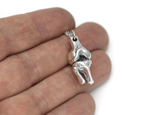 Anatomical Knee Charm Necklace, Anatomy Jewelry in Sterling Silver