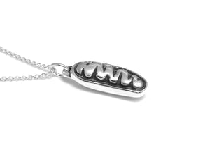 Mitochondrion Necklace in Sterling Silver, Handmade Mitochondria Biology Jewelry