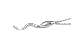Sterling Silver Sperm Necklace, Male Semen Pendant, Fertility Jewelry