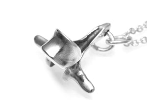 Small Thoracic Vertebra Necklace, Anatomy Jewelry in Sterling Silver