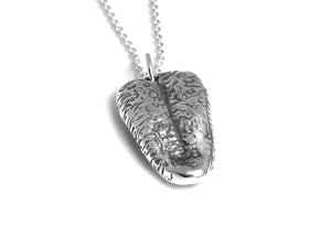 Tongue Necklace in Sterling Silver, Handmade Anatomy Jewelry