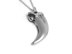 Wolf Claw Necklace in Sterling Silver, Handmade Lupus Spirit Totem Jewelry