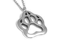 Wolf Track Necklace, Animal Footprint Jewelry in Sterling Silver