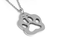 Wolf Track Necklace, Animal Footprint Jewelry in Sterling Silver