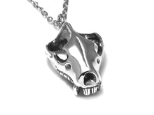 Tasmanian Devil Skull Necklace, Animal Jewelry in Pewter