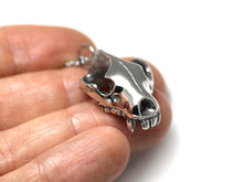 Tasmanian Devil Skull Necklace, Animal Jewelry in Pewter