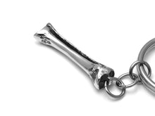 Tibia Fibula Bone Keychain, Skeleton Keyring in Pewter